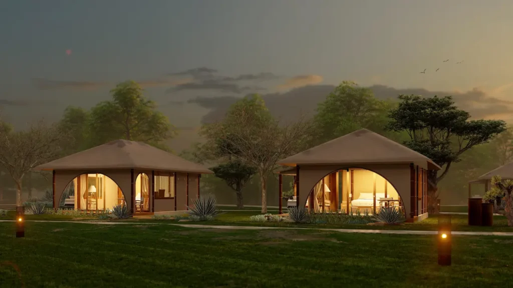 Superior glamping tent exterior at Dunes Beach Resort
